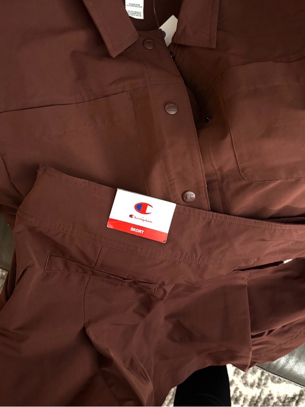 Champion Brown Skort Set - Deep Brown sz 16 skort & large jacket